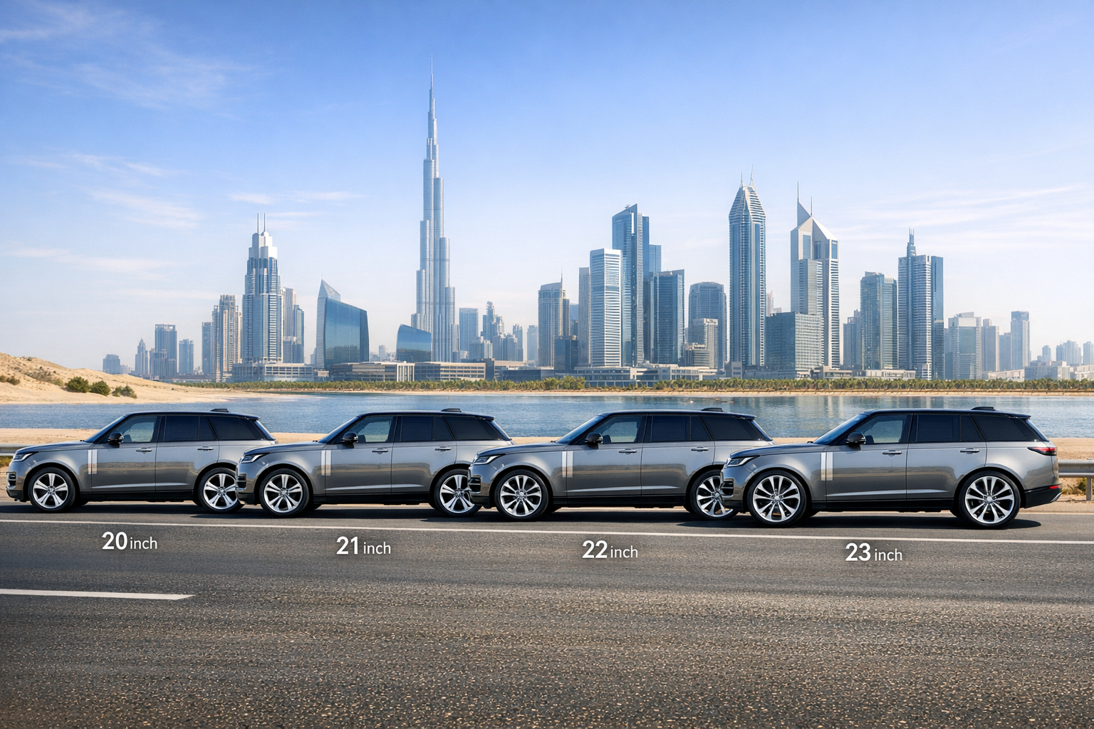 Best Range Rover Wheel Size for UAE Roads: 20 vs 21 vs 22 vs 23-Inch Comparison Guide